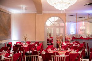 red decor at Lido banquet hall in chicago